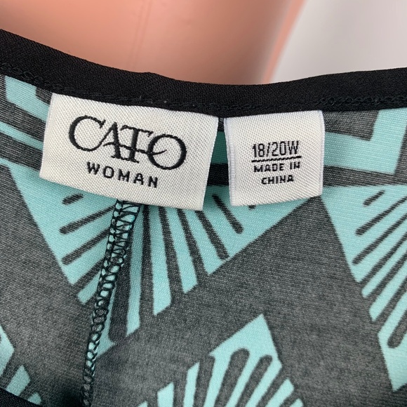 CATO turquoise and black High Low Tribal print - Picture 6 of 6